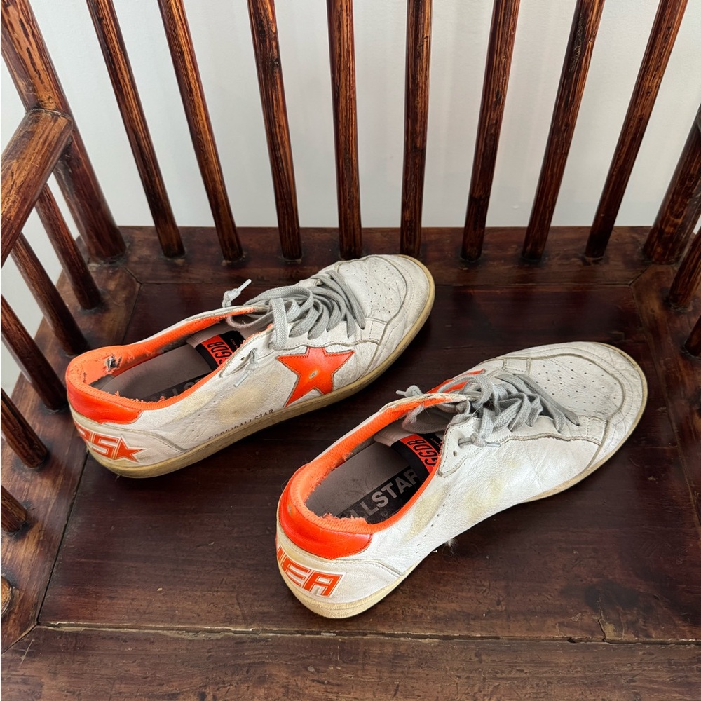 Golden Goose White and Orange Sneakers - Picture 2 of 7